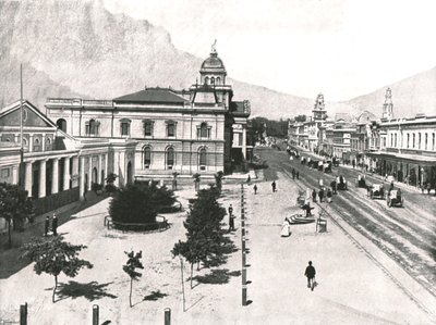 Adderley Street, med Commercial Exchange och Standard Bank, Kapstaden, Sydafrika, 1895. av Unbekannt