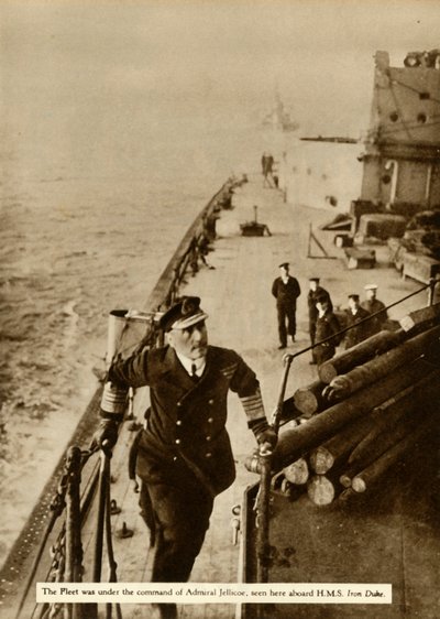 Amiral Jellicoe ombord på HMS Iron Duke, 1914, 1935. av Unbekannt