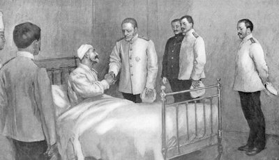 Amiral Togo besöker den ryska amiralen Rozhestvensky på sjukhus, rysk-japanska kriget 1904-1905 av Unbekannt