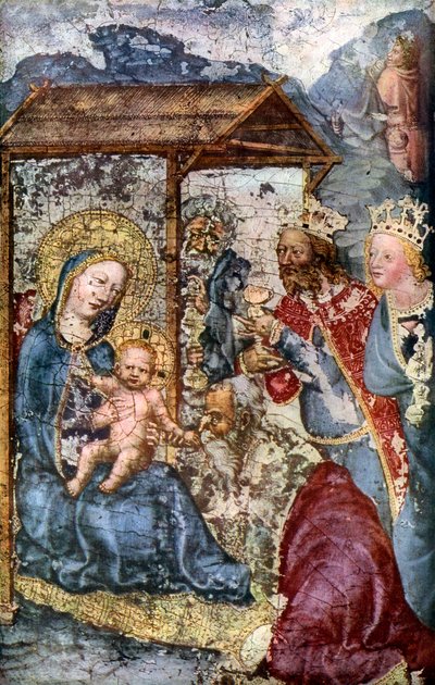 Tillbedjan av de tre kungarna, c1360 1955 av Unbekannt