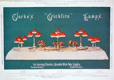 Annons för Clarkes Cricklite Lamps, 1899 av Unbekannt