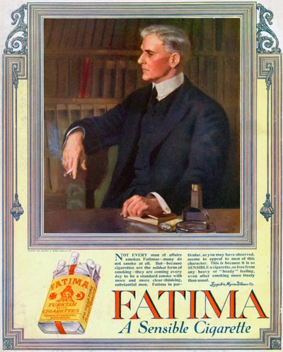 Annons för Fatima-cigaretter, 1916 av Unbekannt