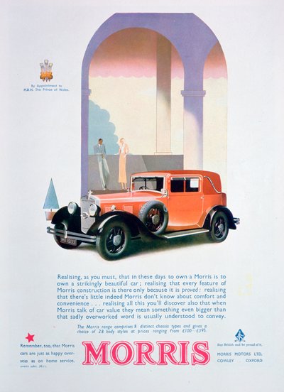 Annons för Morris-bilar, 1932 av Unbekannt