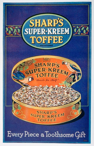 Annons för Sharps Super-Kreem Toffee, 1928 av Unbekannt