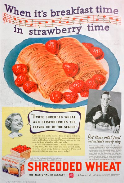 Annons för Shredded Wheat, 1936 av Unbekannt
