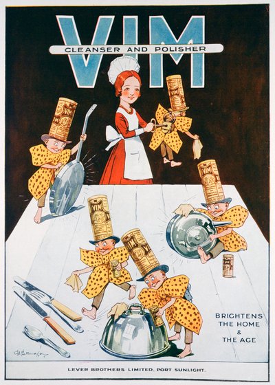 Annons för Vim rengöringsmedel och polerare, 1919 av Unbekannt
