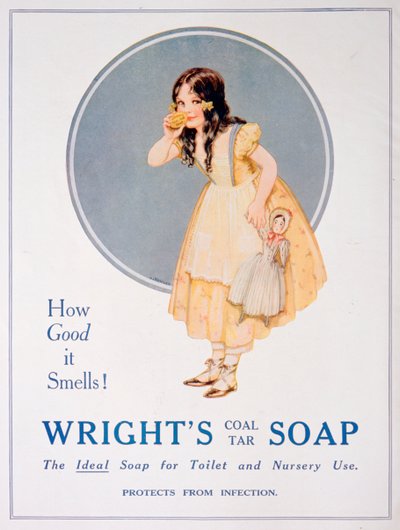 Annons för Wrights koltjärtvål, 1923 av Unbekannt
