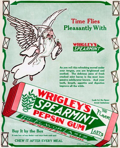 Annons för Wrigleys Spearmint Pepsin Gum, 1913 av Unbekannt