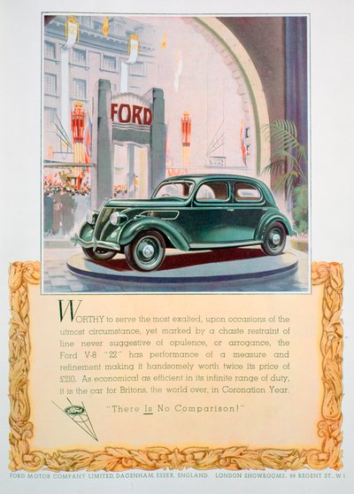 Annons för Ford V8 22 bil, 1937 av Unbekannt
