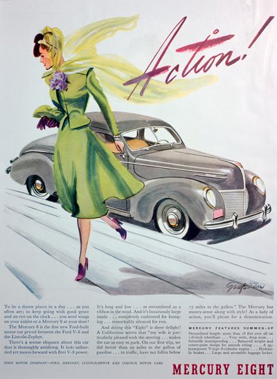 Annons för bilbilen Mercury Eight, 1939 av Unbekannt