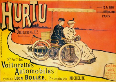 Annons för Hurtu-bilar, c1896 av Unbekannt
