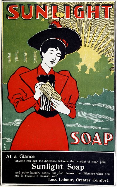 Annons för Sunlight hushållssåpa, c1890 av Unbekannt