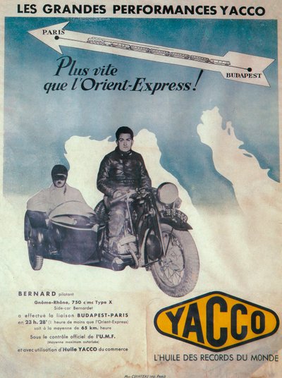 Annons för Yacco motorolja, 1936 av Unbekannt
