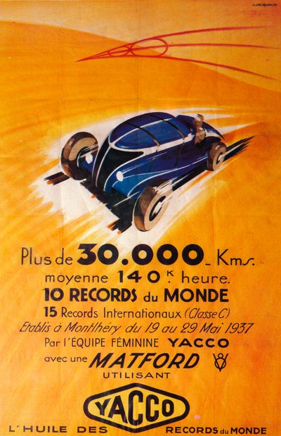 Annons för Yacco motorolja, c1937 av Unbekannt