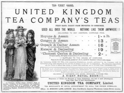 Annons för United Kingdom Tea Company, 1890 av Unbekannt