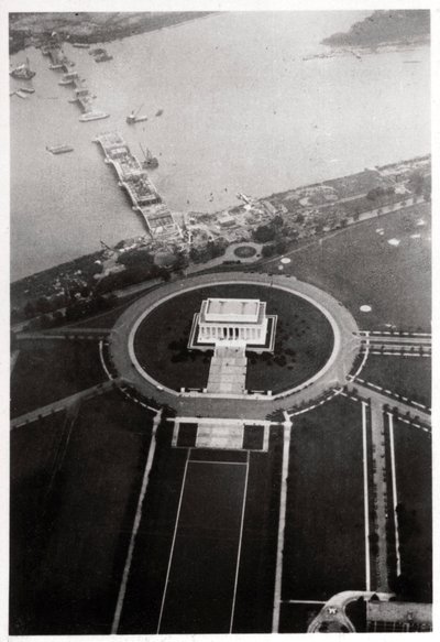 Flygfoto över Lincoln Memorial, Washington DC, USA, från en zeppelinare, 1928 1933 av Unbekannt