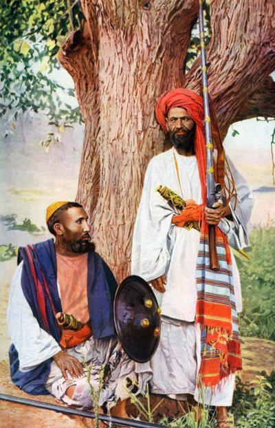 Afridis Pathan-stammar, krigföring i de nordindiska marscherna, Indien, 1922 av Unbekannt