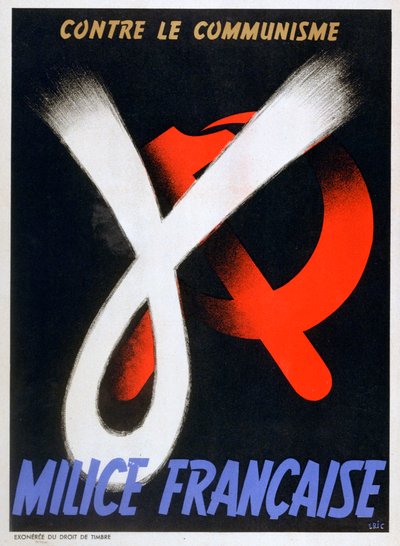 Against Communism, affisch för den franska milisen, 1943-1944 av Unbekannt