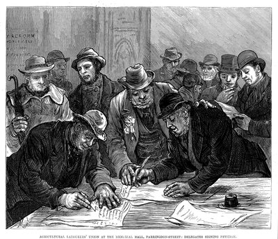 Agricultural Labourers Union möte i Farringdon Street, London, 1877 av Unbekannt