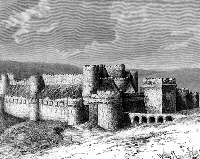 Al Karak slott, 1800-talet av Unbekannt