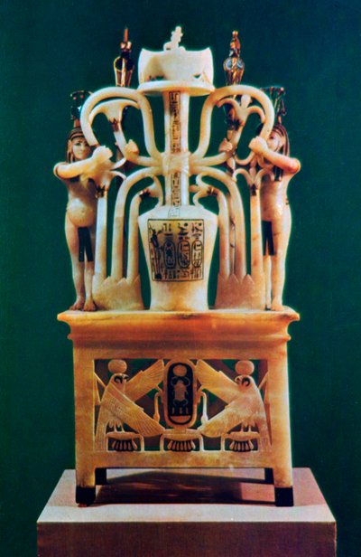 Alabaster parfymvas från Tutankhamons grav, 1300-talet f.Kr av Unbekannt