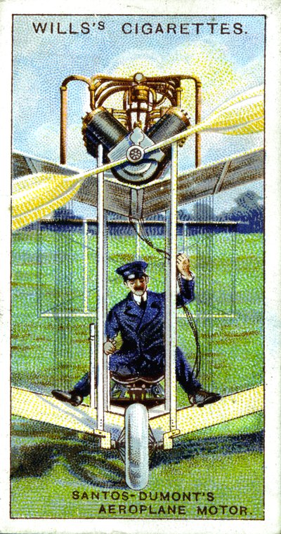 Alberto Santos-Dumont, brasiliansk aeronaut, första registrerade flygningen i Europa, 1906, 1915 av Unbekannt