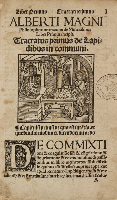 Alchemy & Early Chemistry Titelsida till ett medeltida tyskt verk om mineralogi och alkemi av Unbekannt