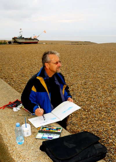 Aldeburgh beach - akvarell av Unbekannt