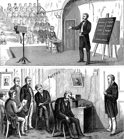 Alexander Graham Bell 1847-1922, skotskfödd amerikansk uppfinnare, 1877 1890 av Unbekannt