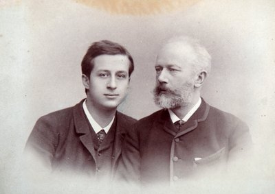 Alexander Siloti, rysk pianist och dirigent, och Peter Tjajkovskij, rysk kompositör, 1888 av Unbekannt