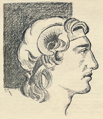 Alexander den store från ett gammalt grekiskt mynt, 1936. av Unbekannt