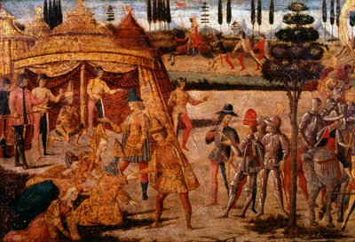 Alexander den store besöker Darius, 300-talet f.Kr., 1400-talet av Unbekannt