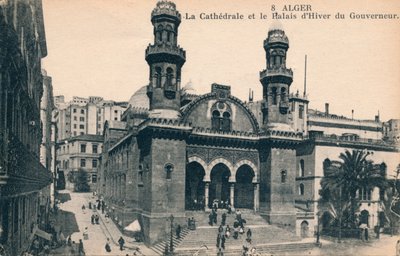 Alger - katedralen och guvernörens vinterpalats, c1900 av Unbekannt