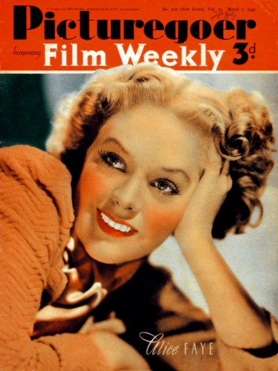 Alice Faye 1915-1998, amerikansk skådespelerska, 1941 av Unbekannt