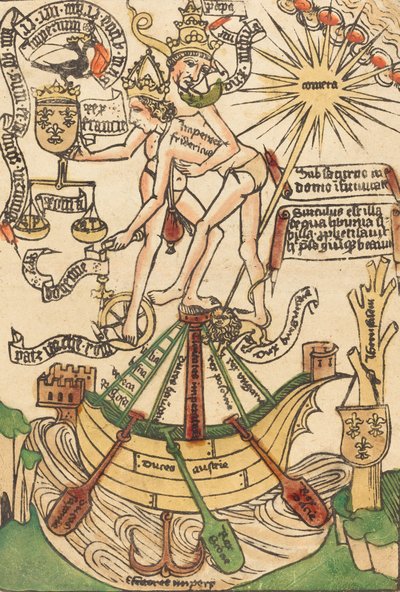 Allegori över mötet mellan påven Paul II och kejsar Fredrik III, ca. 1470. av Unbekannt