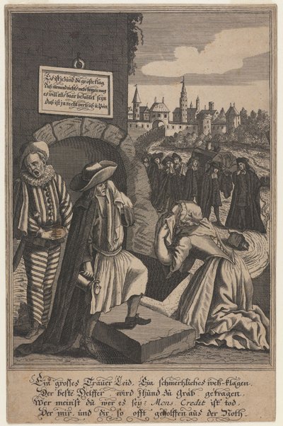 Allegory on the Death of Credit, tidigt 1700-tal. av Unbekannt