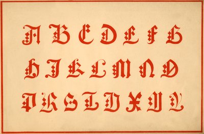 Alfabetet, bokstäverna A-Z, versaler av Unbekannt