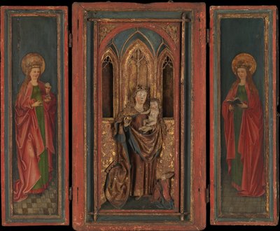 Altar Shrine med Madonna och barn med donator, sista kvartalet 1400-talet. av Unbekannt