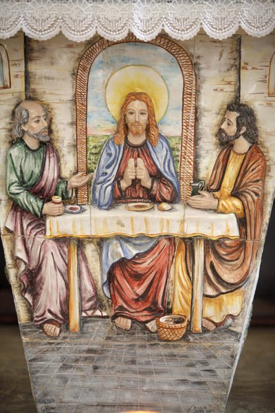 Altare föreställande Jesus med Emmaus pilgrimer, Depressa, Italien av Unbekannt
