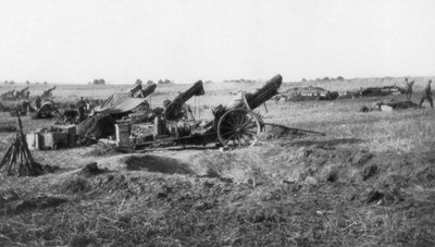 Amerikanskt 155:e artilleribatteri, söder om Soissons, Frankrike, 18 juli 1918 av Unbekannt
