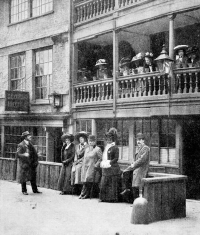 Amerikaner i London, en fest på George Hotel, Borough, Southwark, London, 1910 av Unbekannt