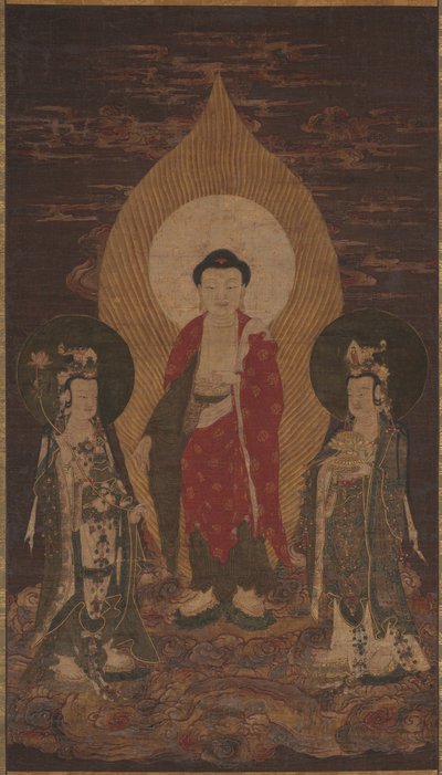 Amitabha-triaden, möjligen 1400-talet. av Unbekannt