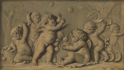 Amorini på spel en i ett par, 1770-90. av Unbekannt