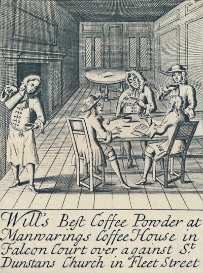 Annons för Wills Coffee House ca 1700, 1944. av Unbekannt