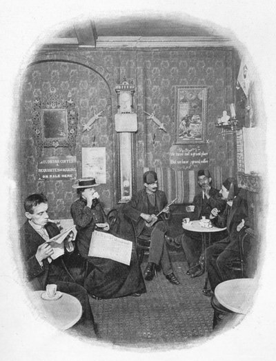 Ett arabiskt café, London, c1901 1901 av Unbekannt