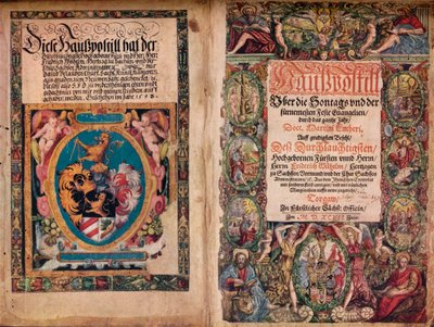 An Early Autograph Album: A Hauspostill från Martin Luthers verk, c1550 av Unbekannt
