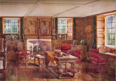 An Elizabethan Living Room, c1800-talet, 1923 av Unbekannt