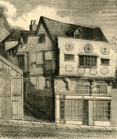 Ett gammalt hus på Little Tower Hill, c1792, c1872. av Unbekannt