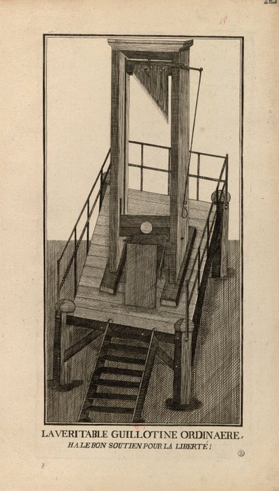 En vanlig giljotin. Ha, det goda stödet för frihet! 1791-1794. av Unbekannt