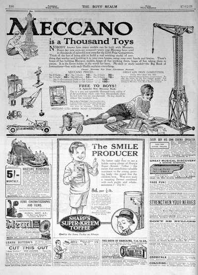 En annonssida i The Boys Realm, julen 1921 av Unbekannt
